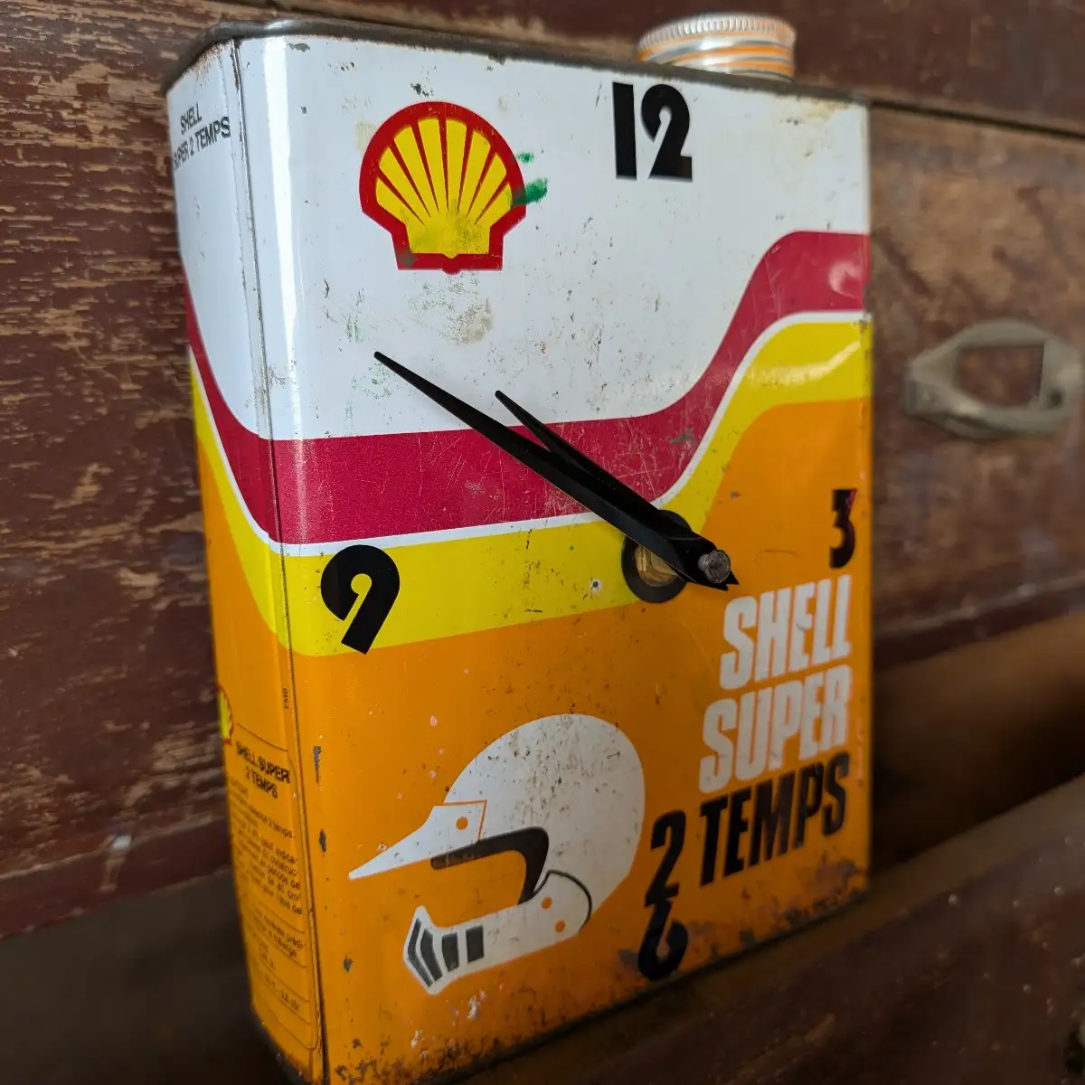 Horloge bidon d'huile Shell 2t