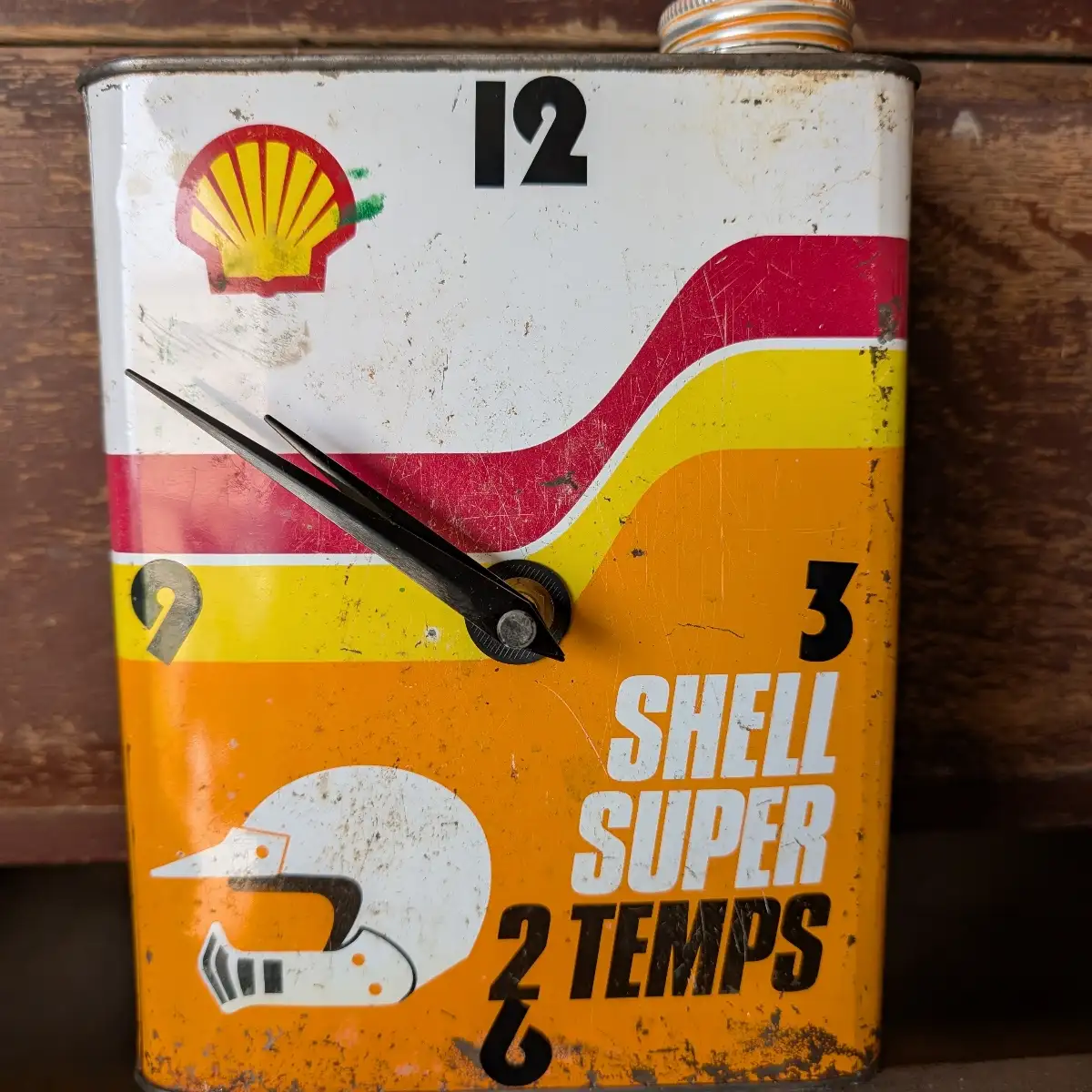 Horloge bidon d'huile Shell 2t